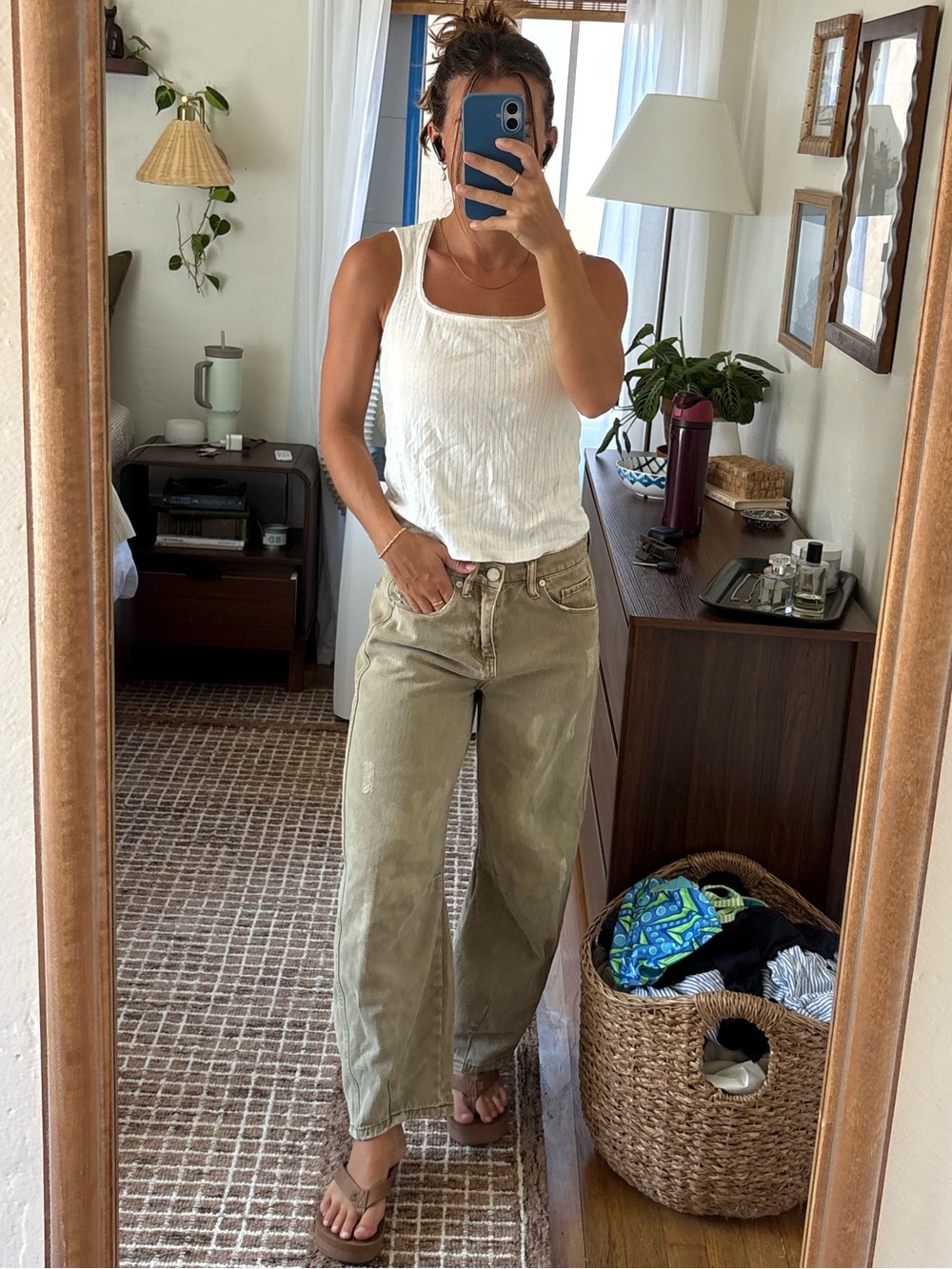 Banana Republic White Ribbed Tank Top